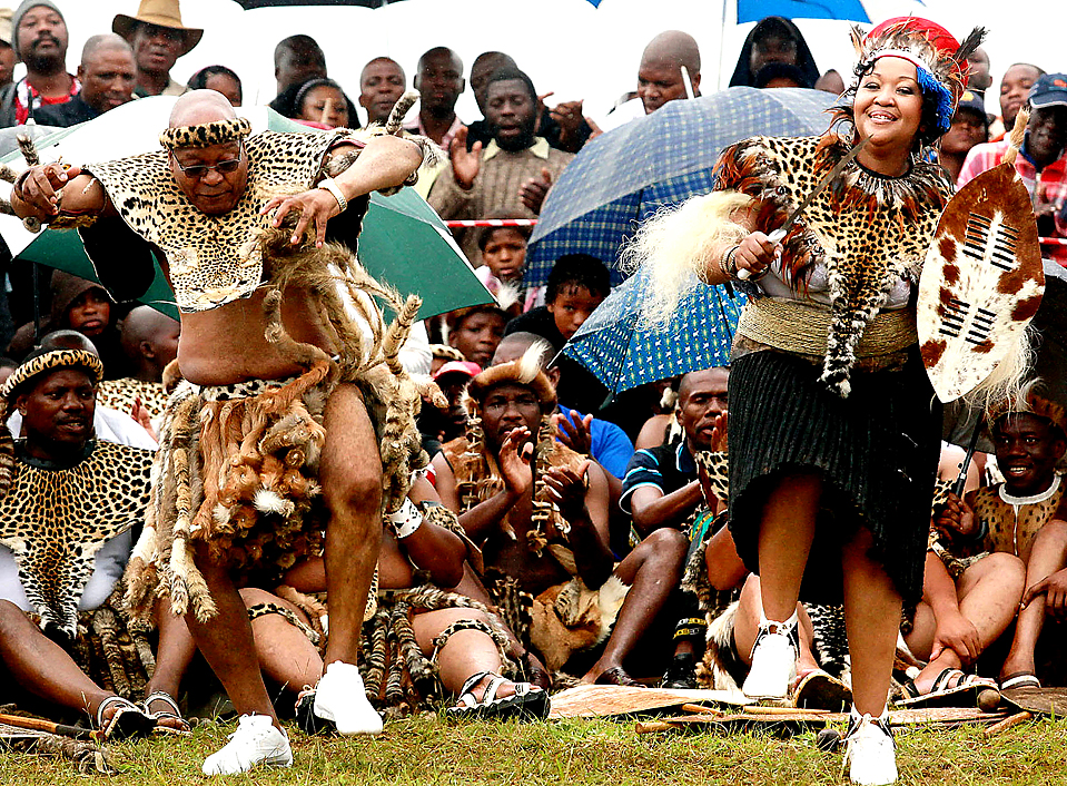 TRADITIONAL WEDDING South African President Jacob Zuma 67 left 