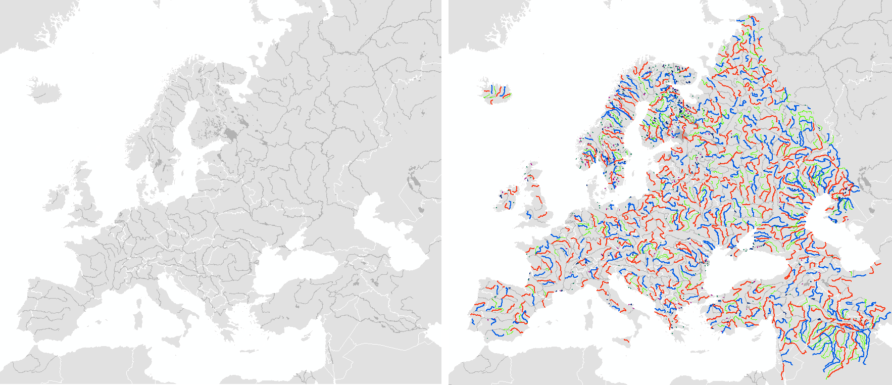 map of europe rivers