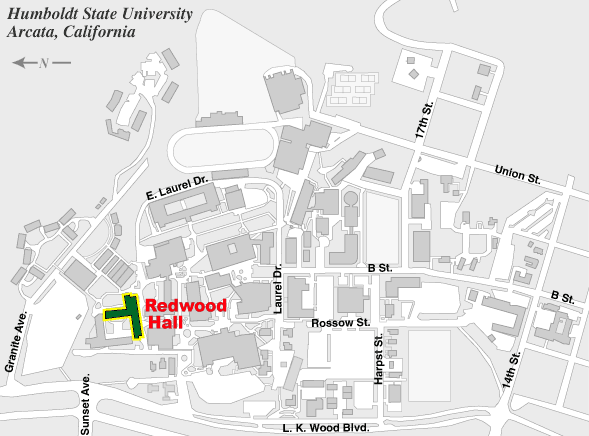 Location of Redwood Hall
